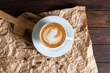 Warm Coffee on Crumpled Paper