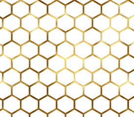 Gold honeycomb pattern on black background