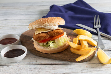 Tasty Chicken Sandwich With Fries