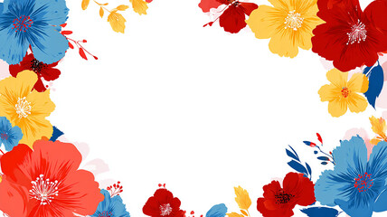 Floral Composition with Bold Colors and Abstract Shapes made with generative AI
