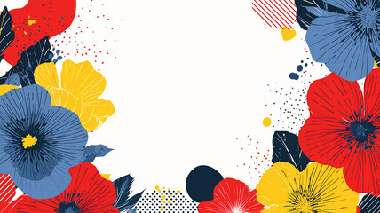 Floral Composition with Bold Colors and Abstract Shapes made with generative AI