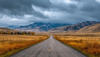 Scenic highway through autumnal valley