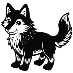 Obraz premium Cartoon husky dog isolated on white background