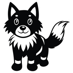 Cartoon husky dog isolated on white background