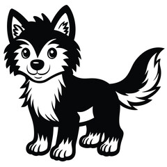 Obraz premium Cartoon husky dog isolated on white background