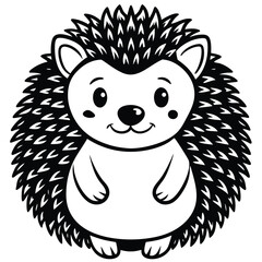 Cute cartoon hedgehog isolated on white background illustration