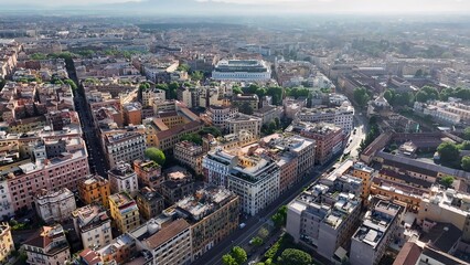 Rome Skyline In Rome Lazio Italy. Bustling Downtown Cityscape With Modern Buildings. Industry Skyline Commercial Building Awesome. Commercial Building Architecture Business. Rome Lazio.