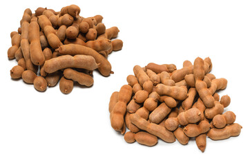 Sweet tamarind isolated on white background.