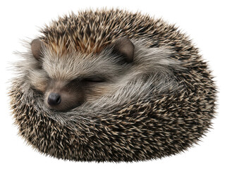 Obraz premium Adorable Hedgehog Curled Up Sleeping Peaceful Wildlife Close Up