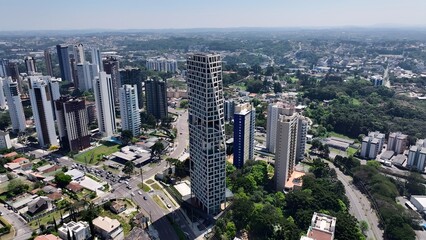 Curitiba Skyline In Curitiba Parana Brazil. Landmark Skyscraper Overlooking The Vast Urban Sprawl. Industry Skyline Commercial Building Awesome. Commercial Building Architecture Business.