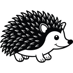 Cute cartoon hedgehog isolated on white background illustration
