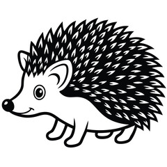 Cute cartoon hedgehog isolated on white background illustration