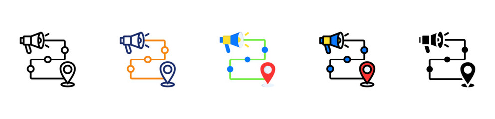 Marketing Roadmap Icon Multi Stle 