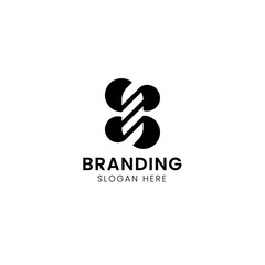 Fototapeta premium Letter s line typography logo