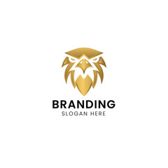 Modern and iconic Eagle golden head logo