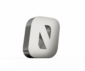 3d Silver number 0 Zero sleek metallic look isolated on white background, 3d illustration