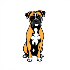 Black Boxer Dog Animal Icon
