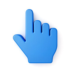 Obraz premium Creative blue hand signal pointing upwards in a minimalistic design
