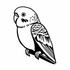 Black Budgerigar Animal Icon