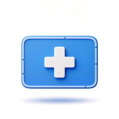 Obraz premium Health symbol represented with a blue background and a white cross