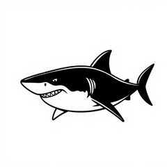 Black Bull Shark Animal Icon
