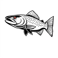 Black Bull Trout Animal Icon