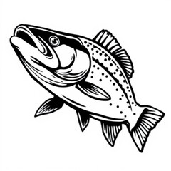 Black Bull Trout Animal Icon