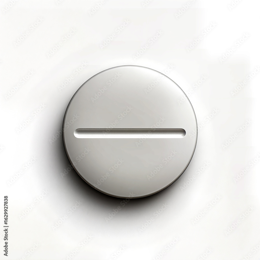 Poster innovative design of a minimalist circular object with a groove on top
