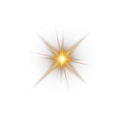 PNG Illustration of a Christmas stars. Png gold stars light, sparkle. Gold star light sparkle. golden star, Light flare effect shine glow. Starburst Light PNG. Cinematic, Glow Effects. Transparent PNG