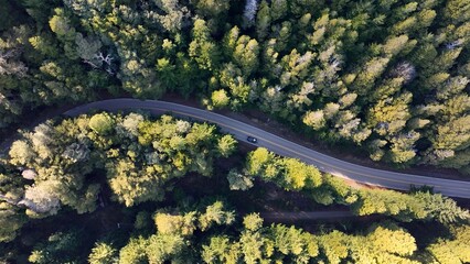 Patagonia Road In Bariloche Rio Negro Argentina. Powerful Landscape Of The Vehicles In A Famous...