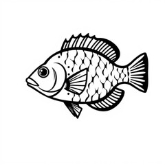 Bluegill Fish Black Animal Icon