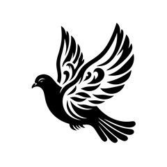 Obraz premium Flying dove isolated on white background illustration, symbol of peace
