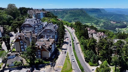 Gramado Skyline In Gramado Rio Grande Do Sul Brazil. Capturing The Hustle And Bustle Of A Vibrant...