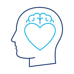 Emotional Intelligence Icon. Brain and Heart, Symbolizing Self-Awareness, Empathy, and Social Skills. Outline Vector Icon. Editable Stroke.