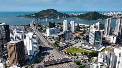 Third Bridge In Vitoria Espirito Santo Brazil. Bridge Showcasing The Traffic Flowing Across In The...