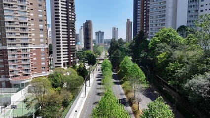 Curitiba Skyline In Curitiba Parana Brazil. Capturing The Hustle And Bustle Of A Vibrant City From...