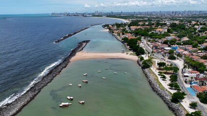 Coast Scenery In Olinda Pernambuco Brazil. Capturing The Hustle And Bustle Of A Vibrant City From...