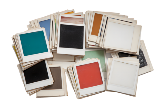 isolated new photo polaroid frames stacks old frame stack pile instant border blank design empty picture vintage white image retro nobody element texture photograph set card background collection