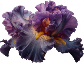 Stunning Close Up of a Purple Iris Flower with Detailed Petals and Vibrant Colors