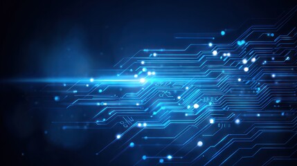 Obraz premium Abstract digital backdrop featuring blue lines and glowing dots, suggesting connectivity