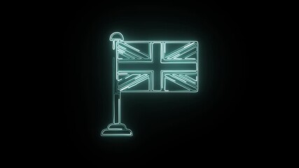 Glowing neon United Kingdom icon animation with black background. HD animated outline country map video loop
- Powered by Adobe