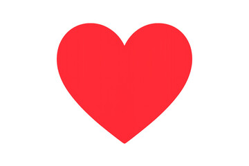 Red heart symbol of love on transparent background