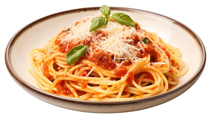 PNG Spaghetti pasta plate basil.