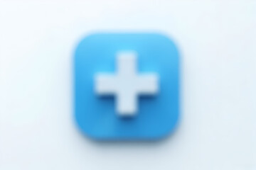 Fototapeta premium Plus Symbol on Blue Rounded Square Shape on White