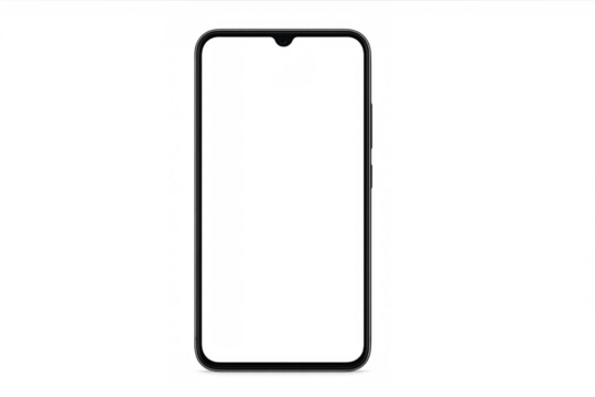 Realistic smartphone mockup with transparent background showing front view