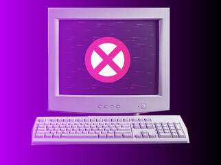  error on computer halftone collage