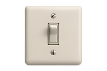 Light switch on transparent background, power control concept