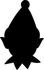 Cute Christmas elf head silhouette.
Holidays elf head clipart vector Isolated .
santa's helper.
Transparent background.svg.