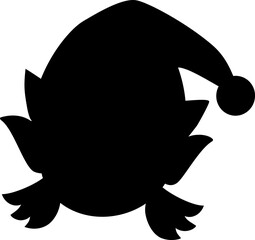 Cute Christmas elf head silhouette.
Holidays elf head clipart vector Isolated .
santa's helper.
Transparent background.svg.