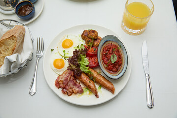 fried eggs and bacon